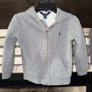 Polo Boy's Fleece Full-Zip Hoodie Gray Size 5